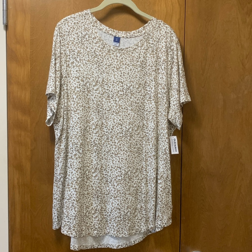 Old Navy animal print short sleeve high low hem top NWT size XL